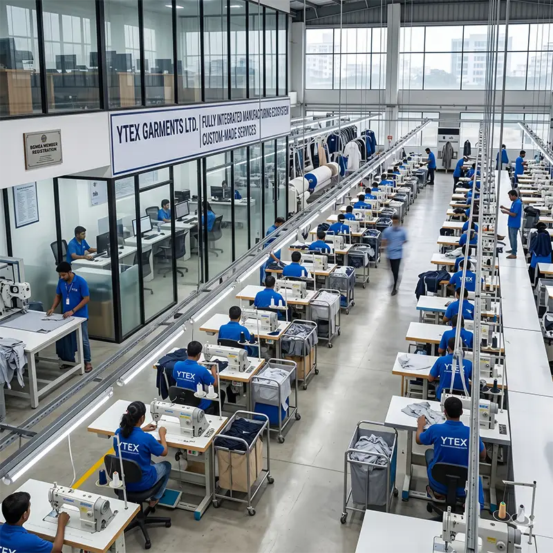World-class garment manufacturing machinery at Ytex Garments