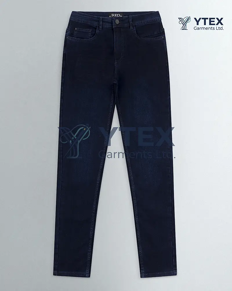 Clean slim denim pant front view