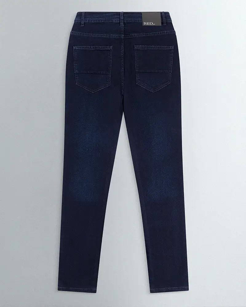 Dark denim pant back view