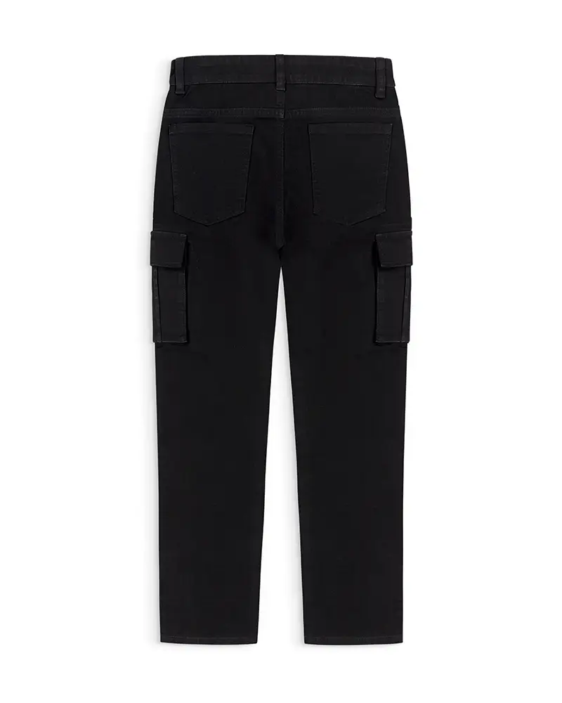 Black cargo pant back view