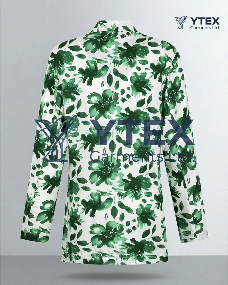 Green floral top back view